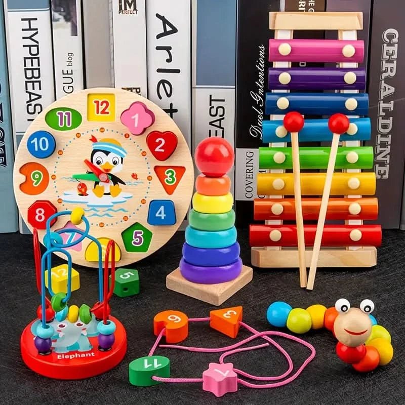 Zestaw zabawek Montessori dla dzieci - 5-w-1 kreatywna nauka i odkrywanie