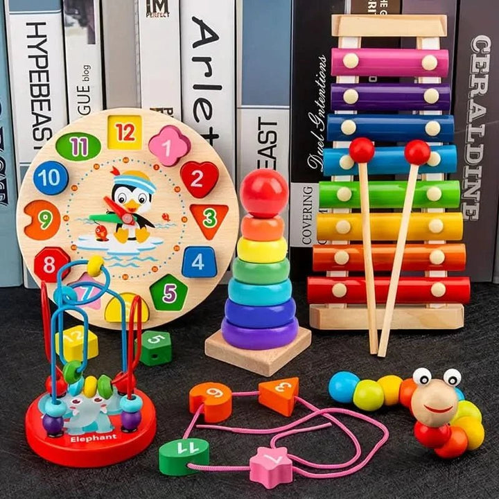 Zestaw zabawek Montessori dla dzieci - 5-w-1 kreatywna nauka i odkrywanie