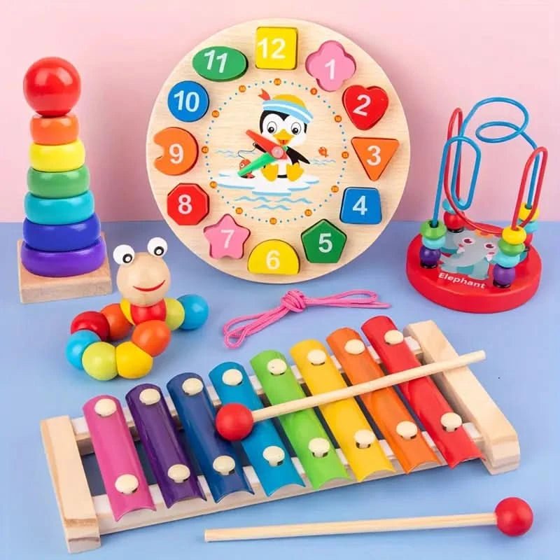 Zestaw zabawek Montessori dla dzieci - 5-w-1 kreatywna nauka i odkrywanie