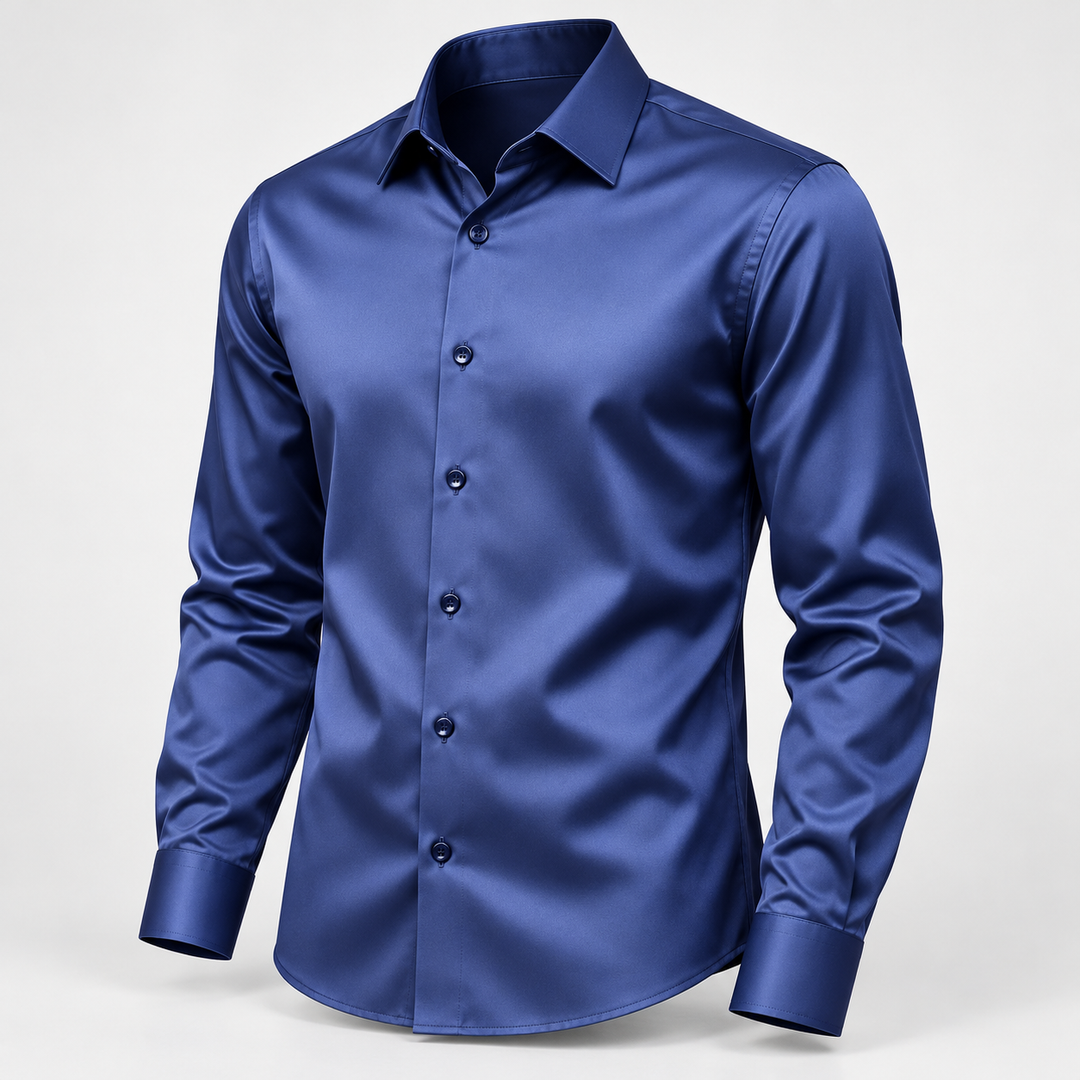 Męska koszula slim fit – efekt satyny ze stretchem