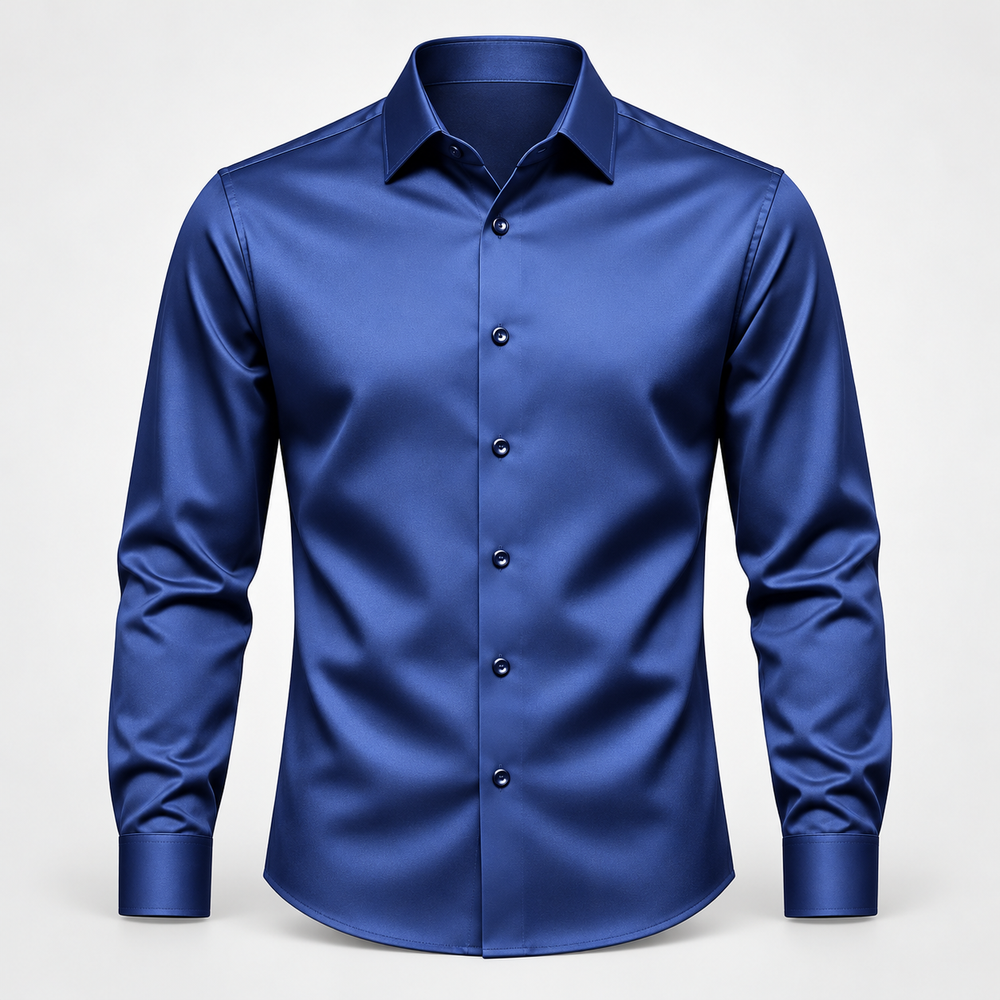 Męska koszula slim fit – efekt satyny ze stretchem
