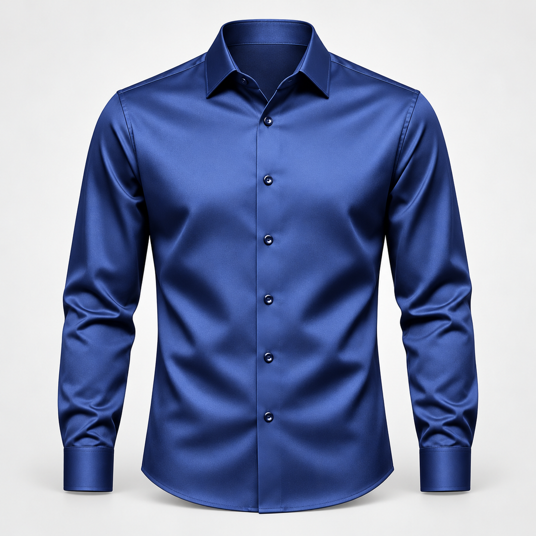 Męska koszula slim fit – efekt satyny ze stretchem