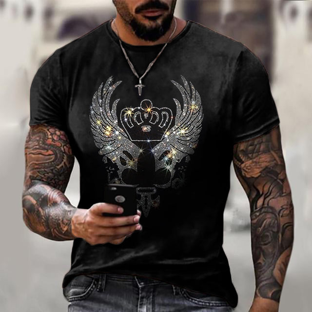 Męski T-shirt slim fit z cekinami