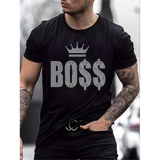 Męski T-shirt slim fit z cekinami
