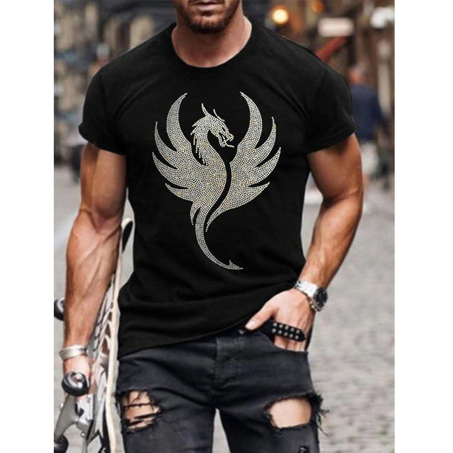 Męski T-shirt slim fit z cekinami