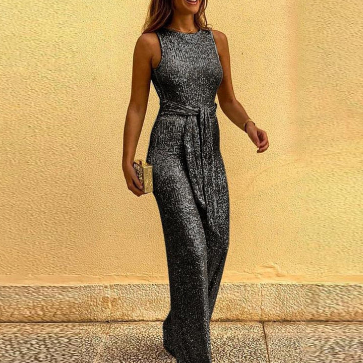 Świąteczny Błyszczący Damski Jumpsuit – Błyszcz w Każdym Kroku