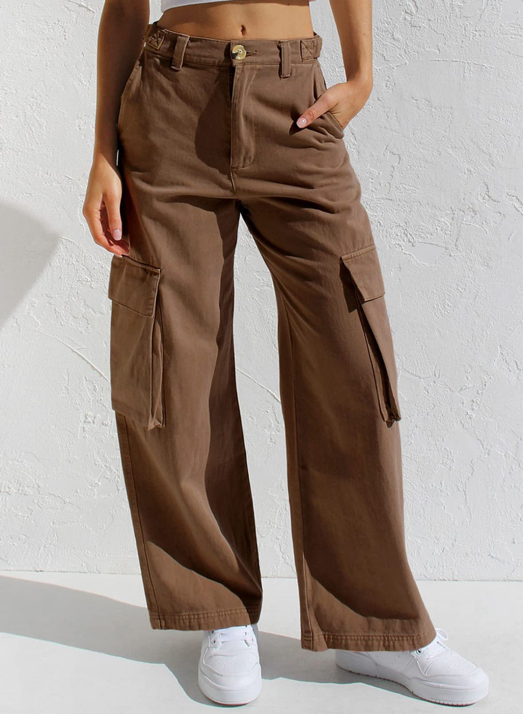Trendy Wysoki Talia Spodnie Kargo dla Kobiet