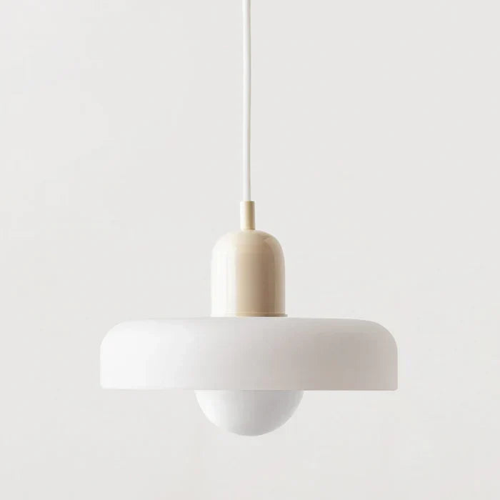 Lampa wisząca Bauhaus z witrażowego szkła