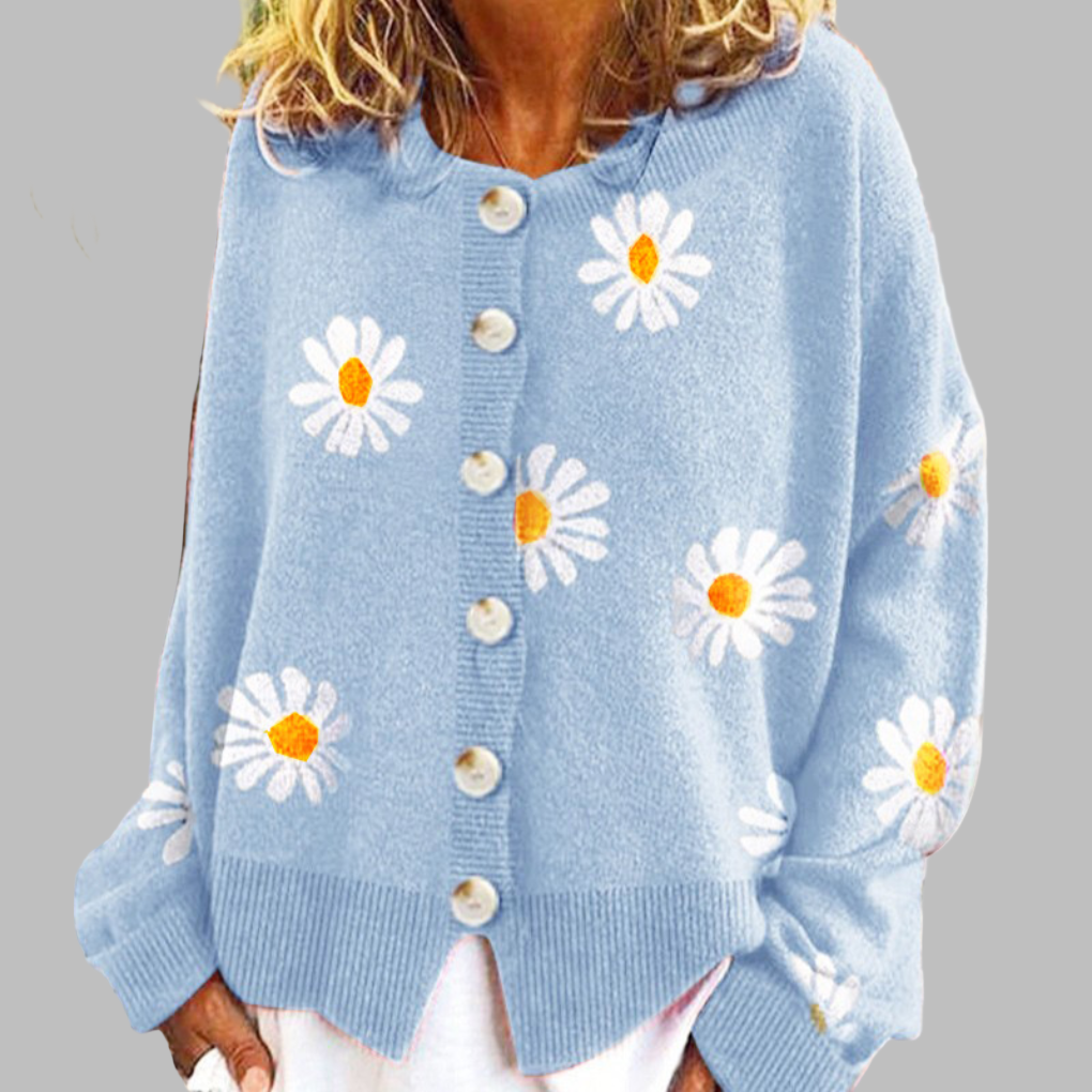 Sweter z Kwiatowym Wzorem dla Kobiet