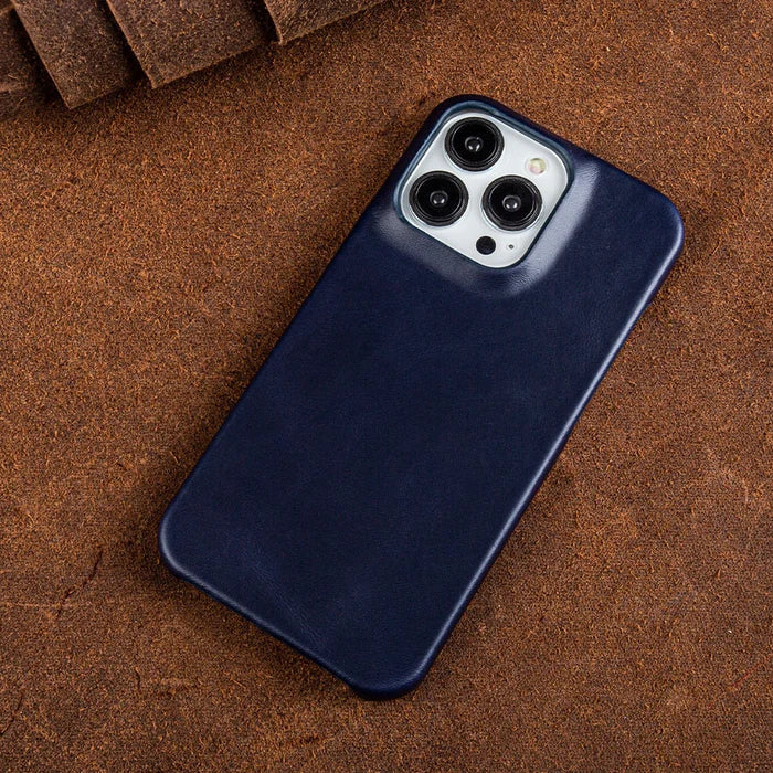 Etui ze skóry naturalnej z woskiem olejowym do Apple iPhone