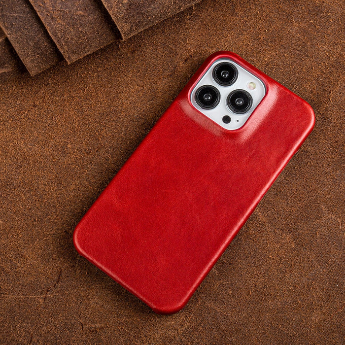 Etui ze skóry naturalnej z woskiem olejowym do Apple iPhone
