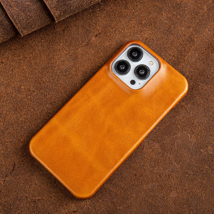 Etui ze skóry naturalnej z woskiem olejowym do Apple iPhone