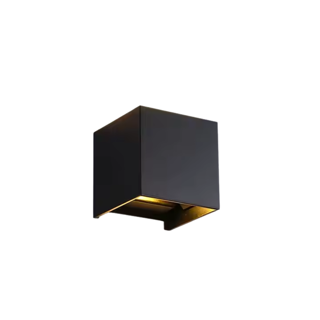 Luksusowa bezprzewodowa lampa ścienna | kwadratowa lampa z czujnikiem | aluminium 10 x 10 cm