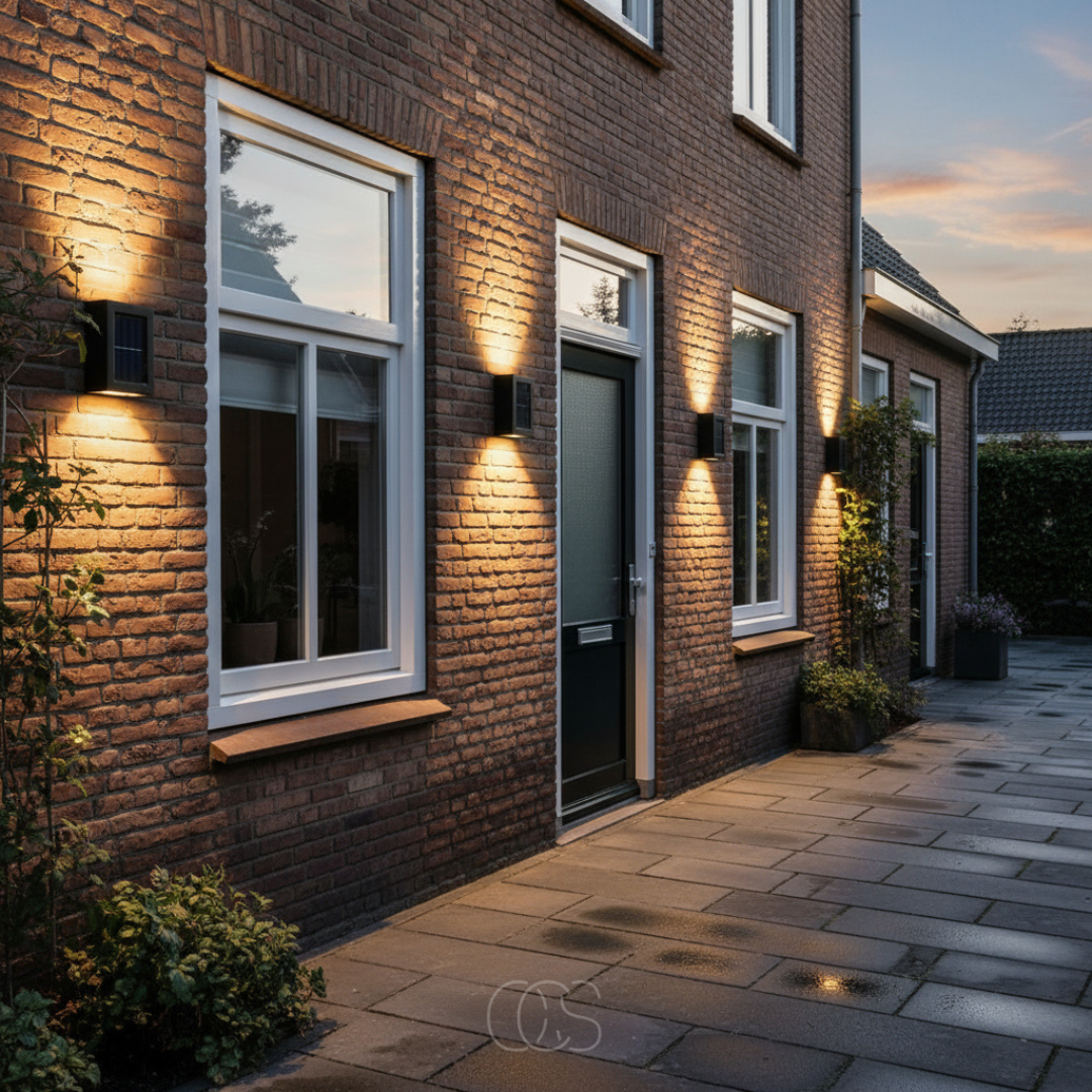 Bezprzewodowa solarna lampa ścienna zewnętrzna z czujnikiem, wodoodporna IP65