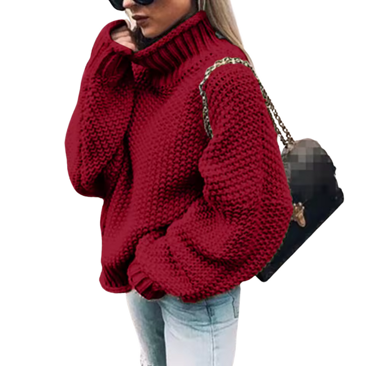 RIVA – damski sweter z dzianiny z golfem