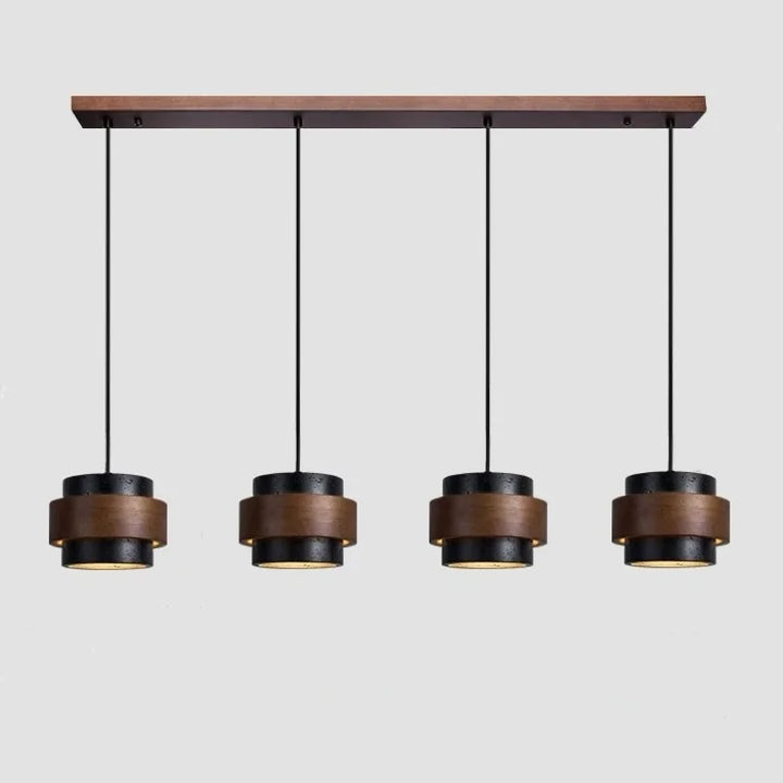 Orvina Wabi-Sabi Lampa Wisząca z Naturalnego Trawertynu w Kształcie Cylindra - Wyspa Kuchenna Japandi