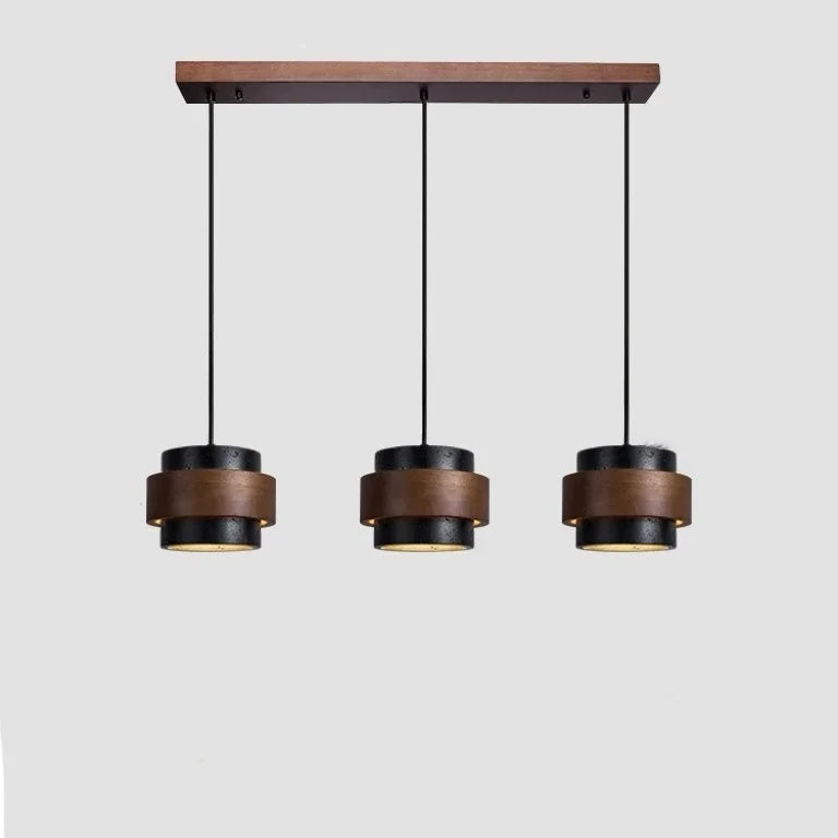 Orvina Wabi-Sabi Lampa Wisząca z Naturalnego Trawertynu w Kształcie Cylindra - Wyspa Kuchenna Japandi