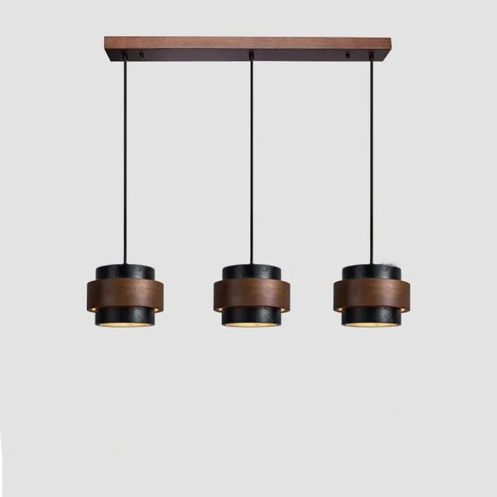 Orvina Wabi-Sabi Lampa Wisząca z Naturalnego Trawertynu w Kształcie Cylindra - Wyspa Kuchenna Japandi