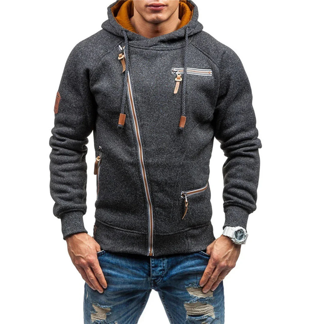 Casual Fleece Hoodie z Kieszeniami dla Mężczyzn