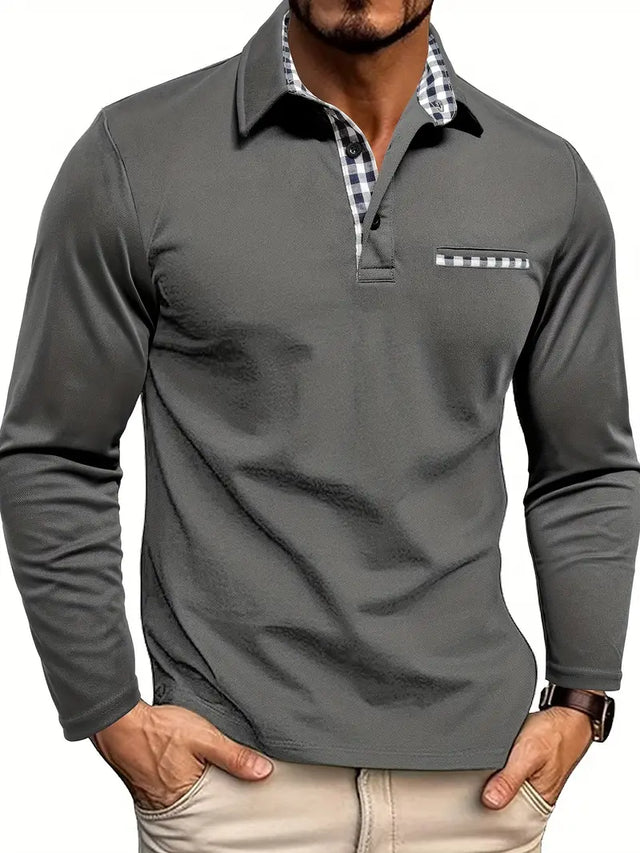 Męska koszulka polo z długim rękawem | Smart casual, wygodny krój