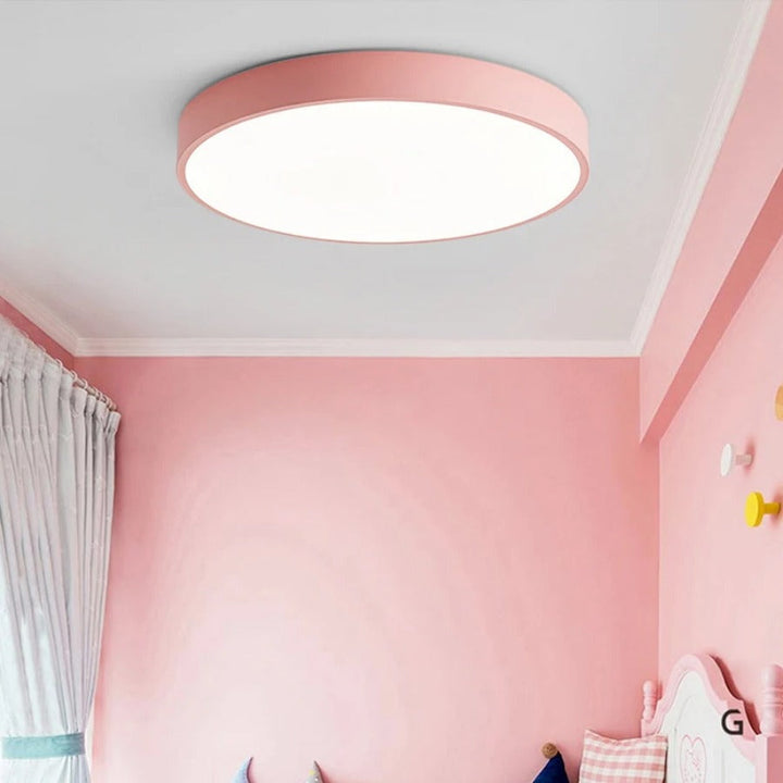 Okrągła lampa sufitowa Nordic Macaron z drewna