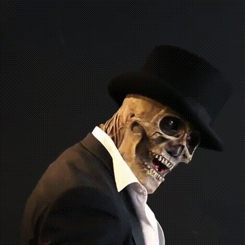 Realistyczna szkieletowa maska na Halloween z mózgiem dla dorosłych