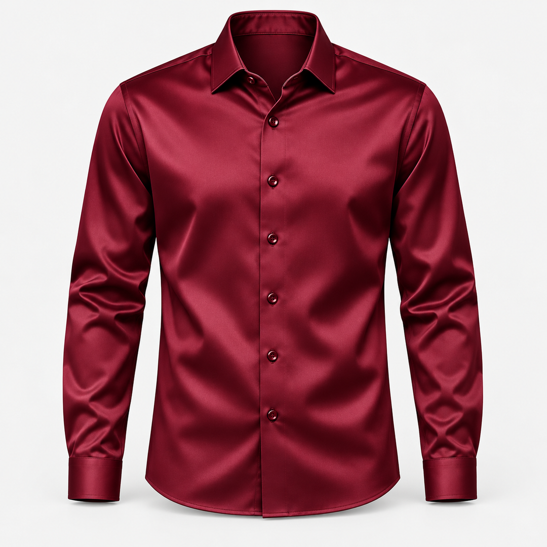 Męska koszula slim fit – efekt satyny ze stretchem