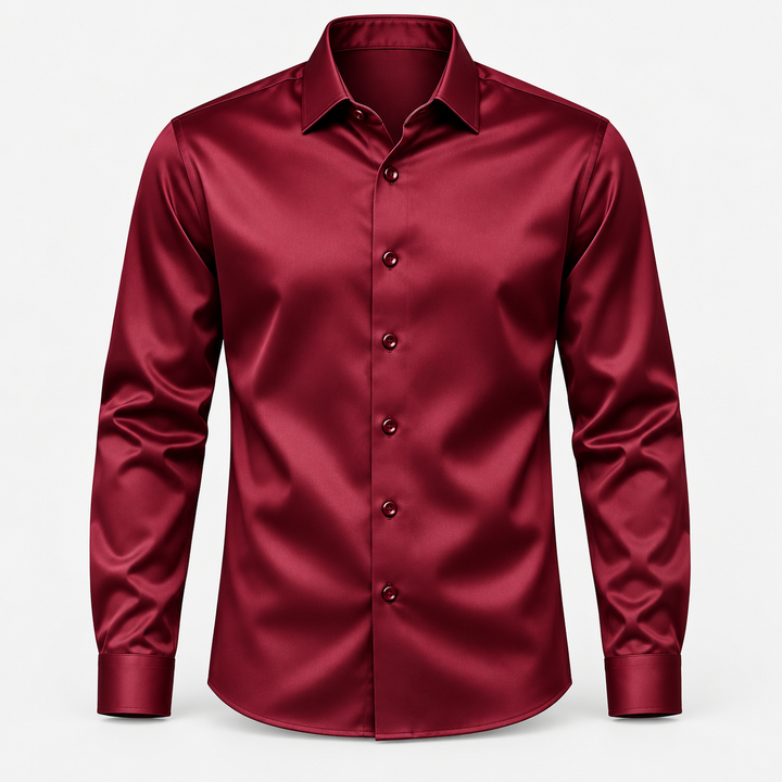 Męska koszula slim fit – efekt satyny ze stretchem