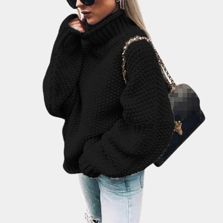 RIVA – damski sweter z dzianiny z golfem