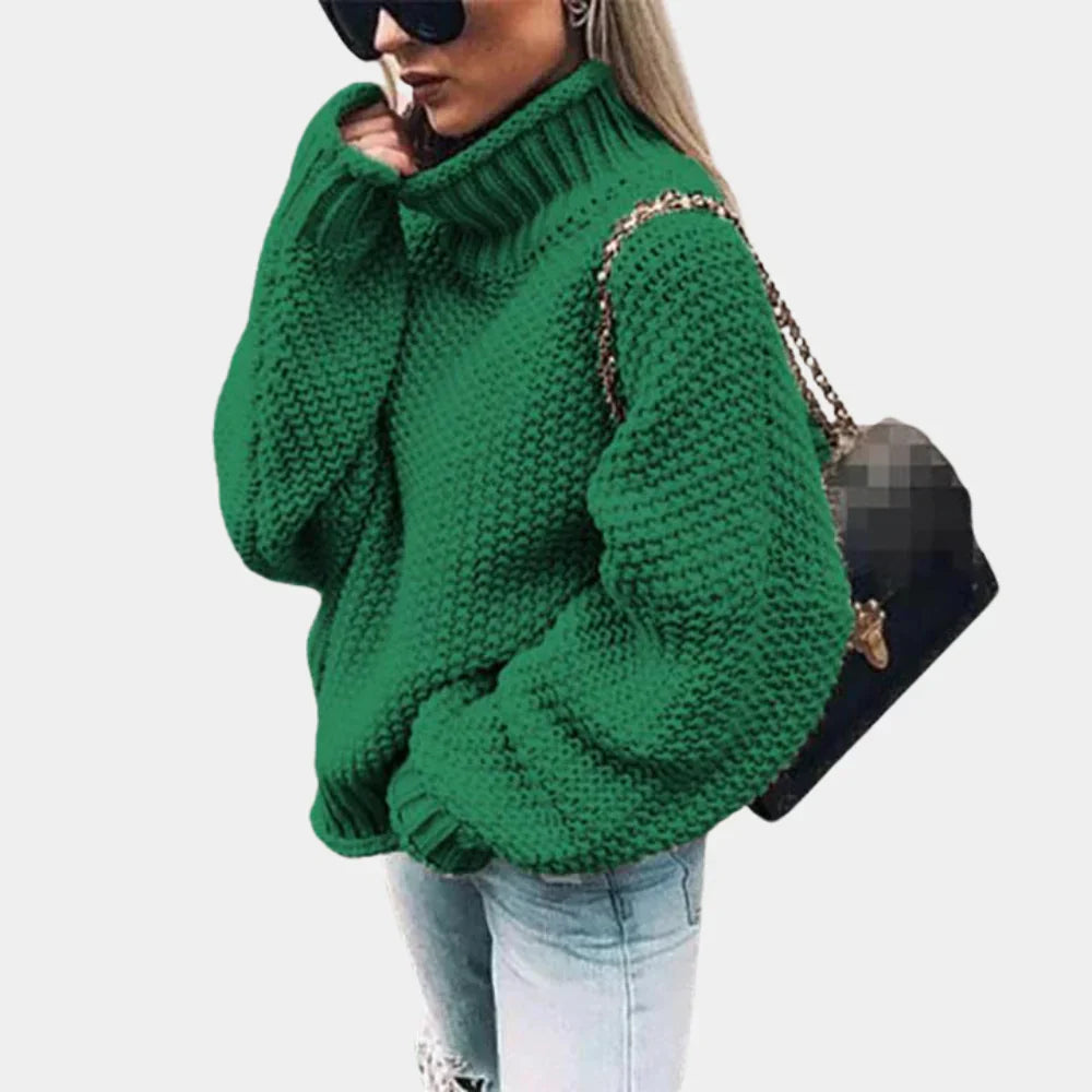 RIVA – damski sweter z dzianiny z golfem