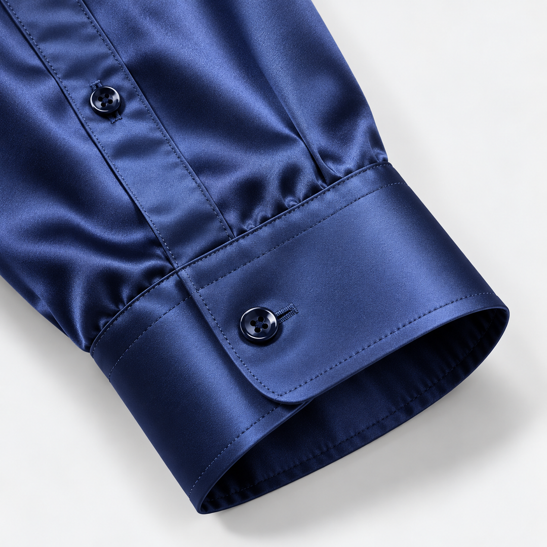 Męska koszula slim fit – efekt satyny ze stretchem