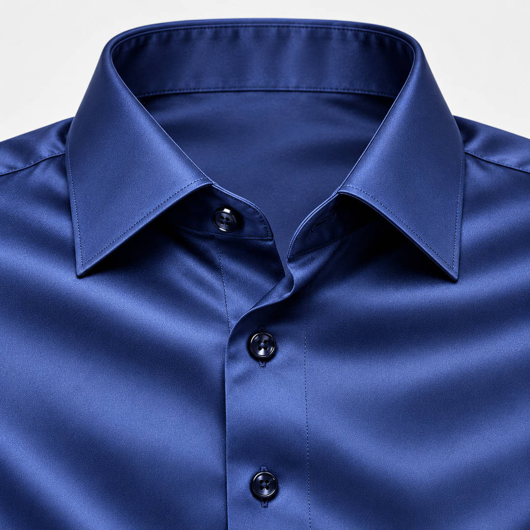 Męska koszula slim fit – efekt satyny ze stretchem
