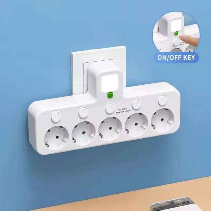 Listwa zasilająca z USB i przełącznikami | Wielogniazdowa z ochroną przeciwprzepięciową 2500 W