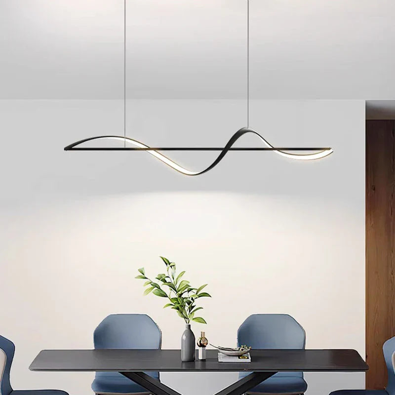 Lampa wisząca „Fala” – nowoczesna lampa LED na stół lub wyspę kuchenną