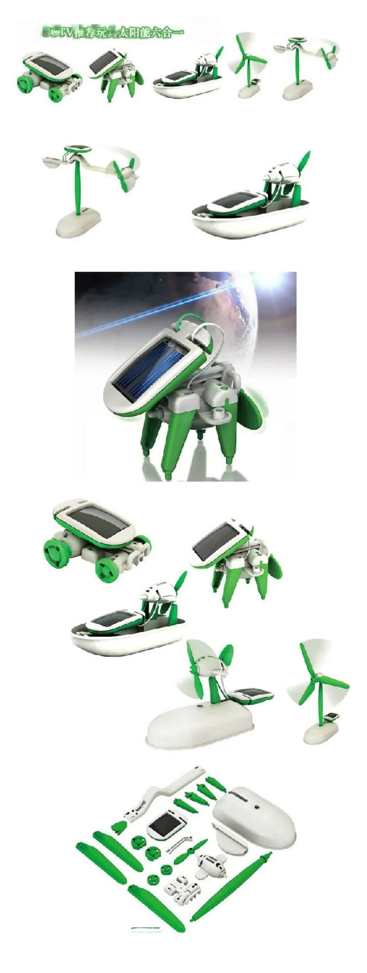 Zestaw Robota Solarnego 6-w-1 – Zbuduj i Ucz się z Żaglówką, Wiatrakiem, Autem i Nie Tylko