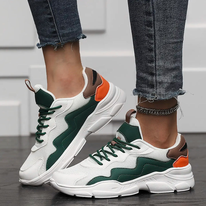 Damskie Buty Do Biegania W Stylu Retro Z Warstwową Siateczką I Amortyzowaną Podeszwą