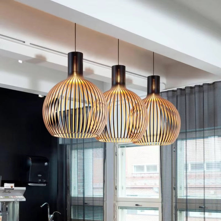 Lampa wisząca Natura Orb – organiczny drewniany design do przytulnych wnętrz