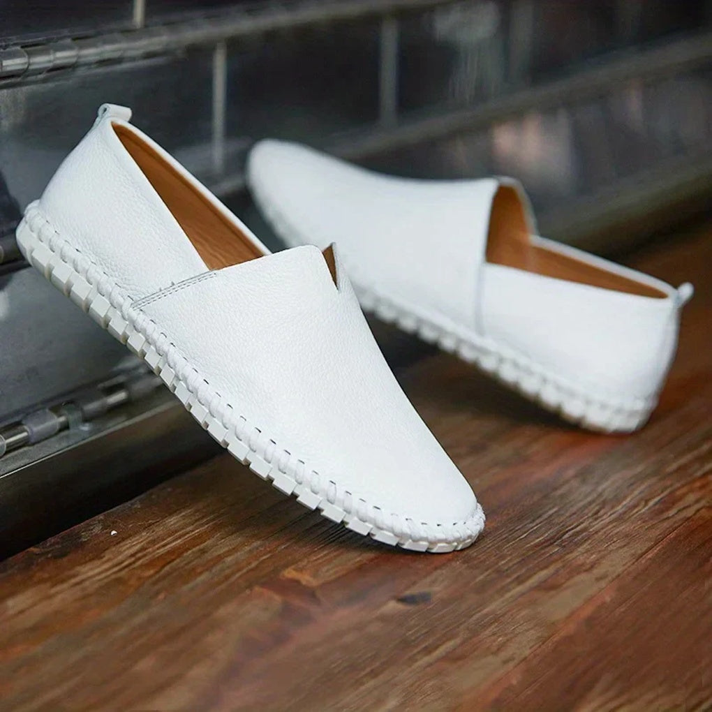 Eleganckie Lofery Matowe Skóra Naturalna Slip Ons