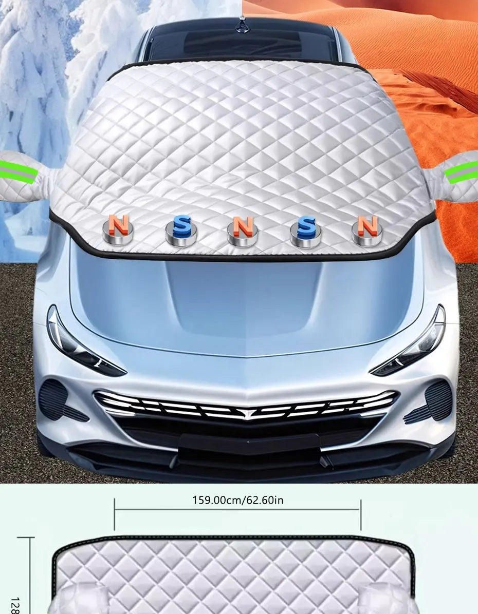 FrostGuard Pro | Osłona na przednią szybę w 5 warstwach | Magnetyczna i odporna na wiatr | Pełna ochrona przed lodem