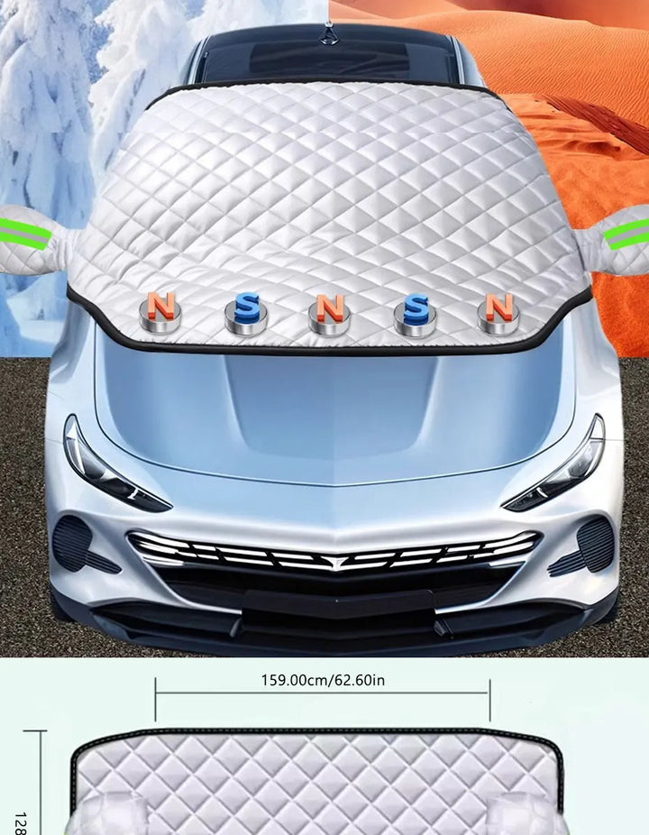 FrostGuard Pro | Osłona na przednią szybę w 5 warstwach | Magnetyczna i odporna na wiatr | Pełna ochrona przed lodem