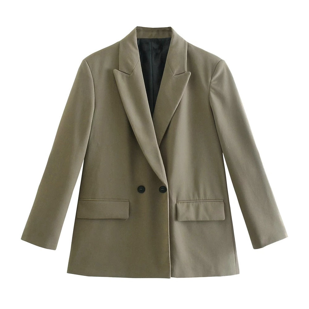 Elegancki Podwójnie Zapięty Blazer Damski