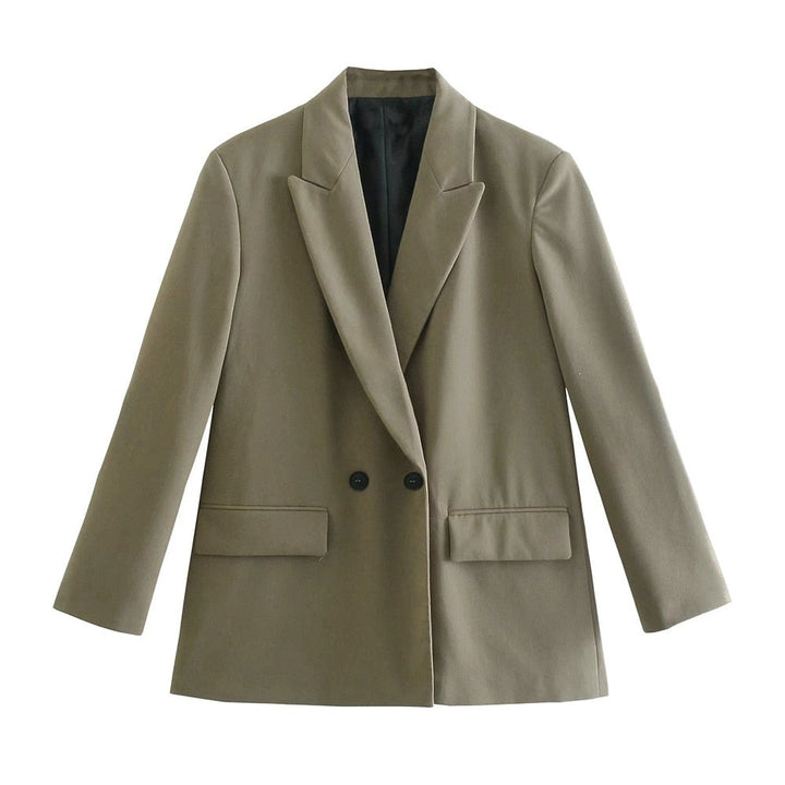 Elegancki Podwójnie Zapięty Blazer Damski