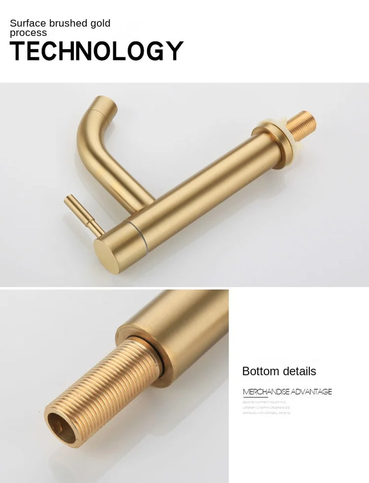 Klasyczna bateria umywalkowa | Stal nierdzewna | Jednouchwytowy mieszacz | Zawór ceramiczny
