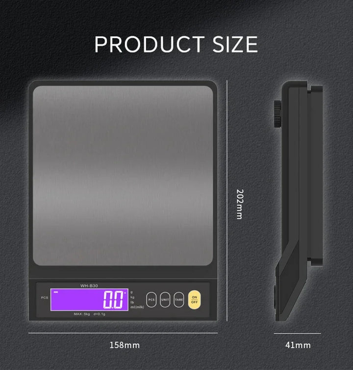 elektroniczna waga kuchenna cyfrowa 5 kg/0,1 g i 10 kg/1 g, wyświetlacz LCD, w pełni wodoodporne narzędzie ze stali nierdzewnej do gotowania