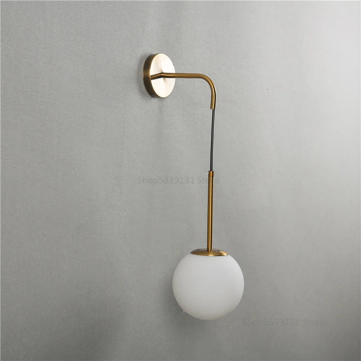 GlacioGlow kinkiet szklany w stylu retro | elegancka postmodernistyczna lampka nocna do ciepłego oświetlenia otoczenia