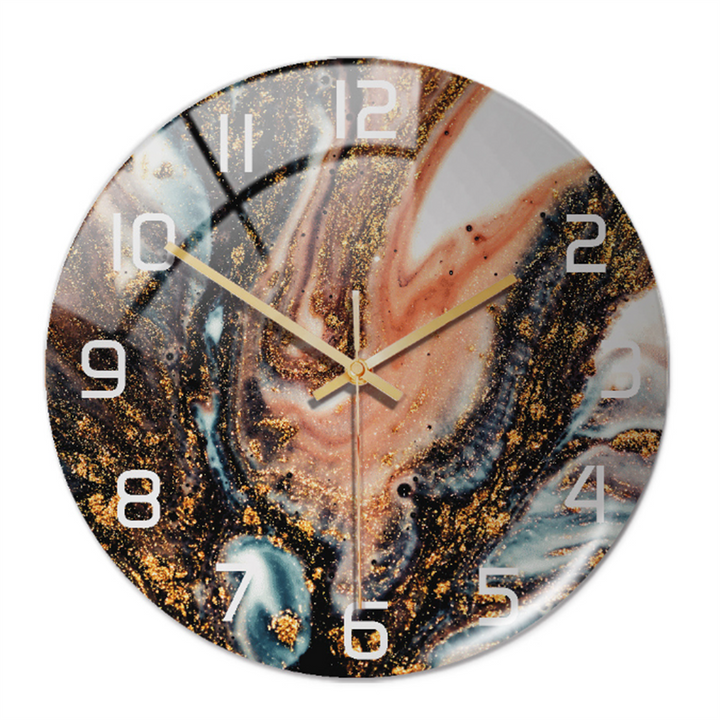 Elegancki zegar ścienny z efektem marmuru – MarbleTime
