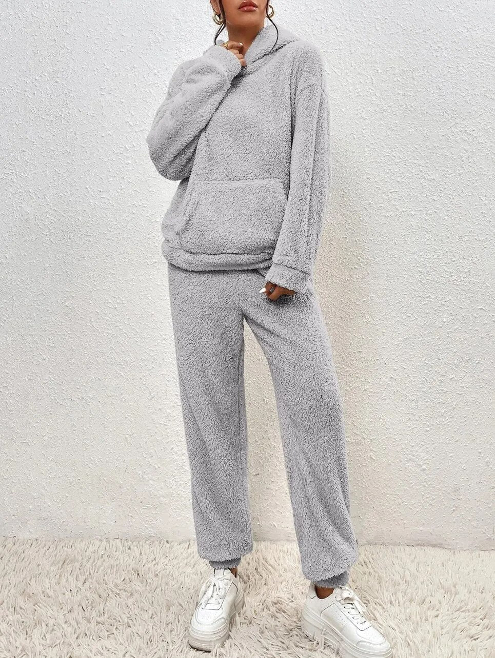 Ultra-Wygodny Kombinezon Hooded Teddy Przytulna Elegancja na Relaksujące Momenty