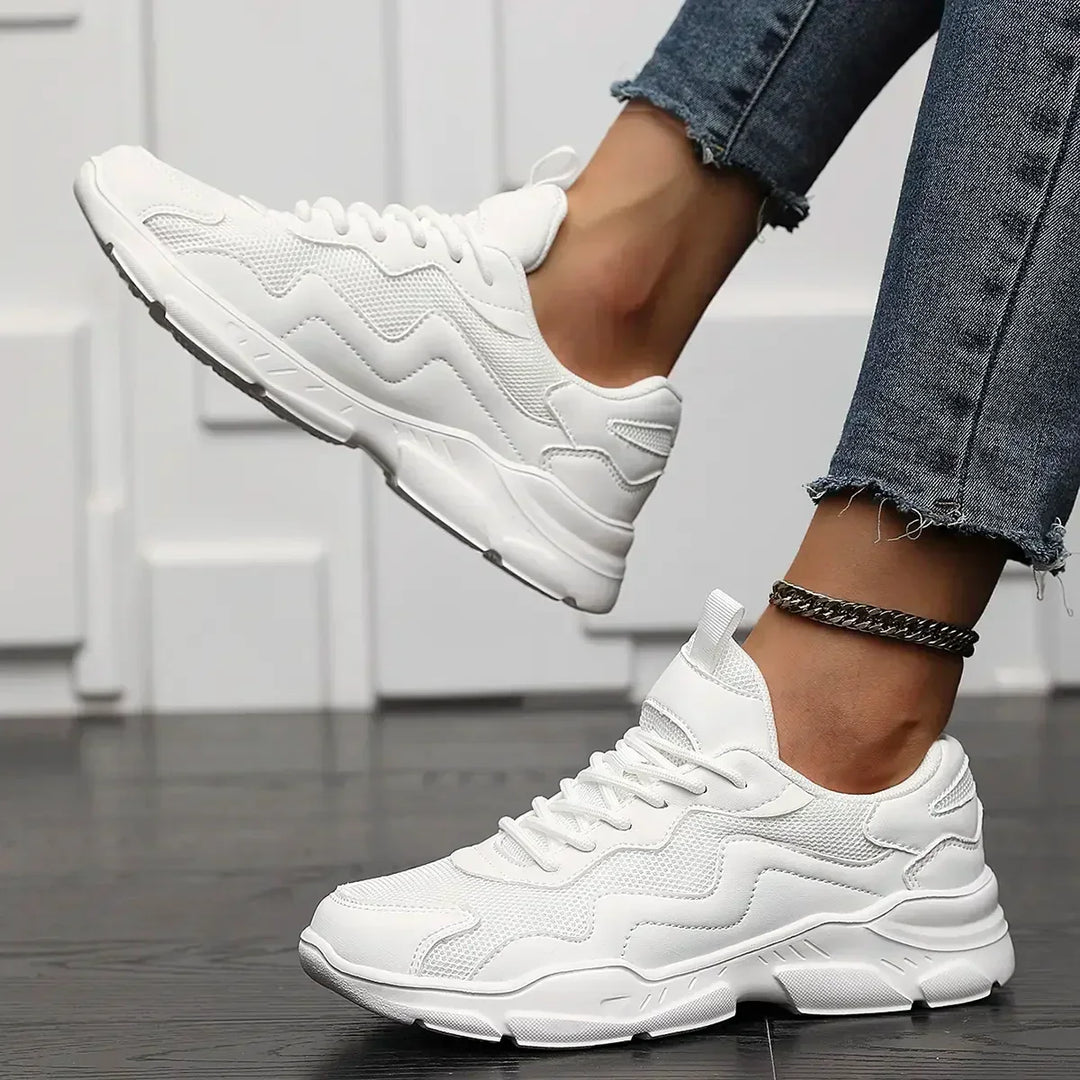 Damskie Buty Do Biegania W Stylu Retro Z Warstwową Siateczką I Amortyzowaną Podeszwą