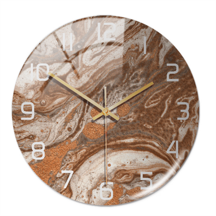 Elegancki zegar ścienny z efektem marmuru – MarbleTime