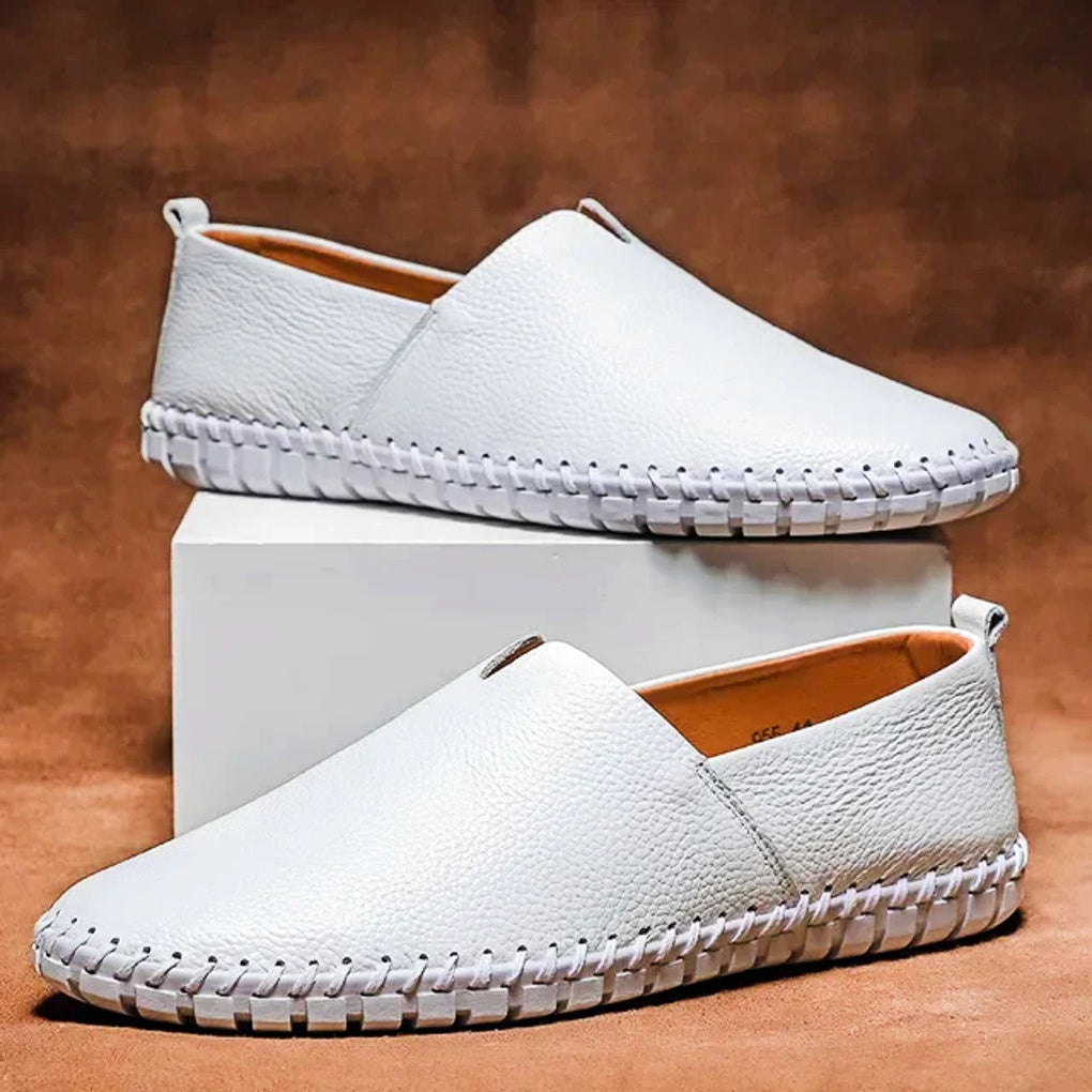 Eleganckie Lofery Matowe Skóra Naturalna Slip Ons